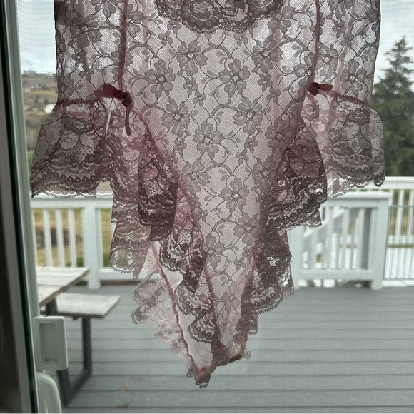 Vintage TOSCA lingerie made in California pink lace Teddy large nylon JCPenney - Picture 2 of 8